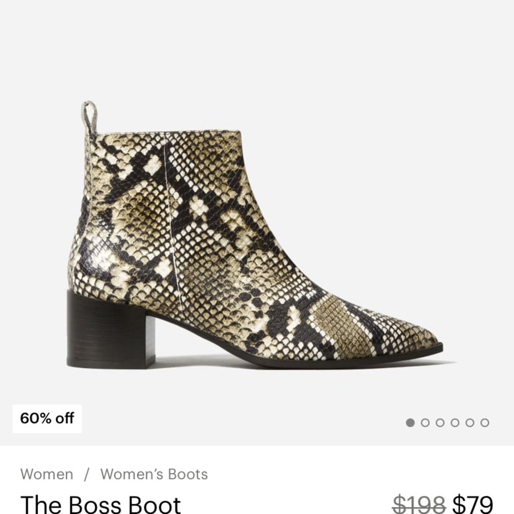 Everlane Boss boot in snakeskin, lightly worn
